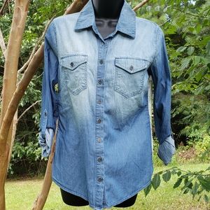 Rue 21 blue jean shirt